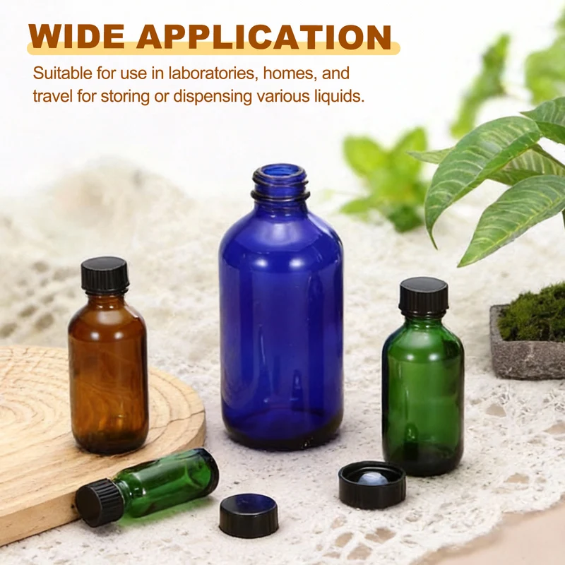 4oz/120ml Round Glass Bottles, Amber Sample Glass Bottle Empty Containers