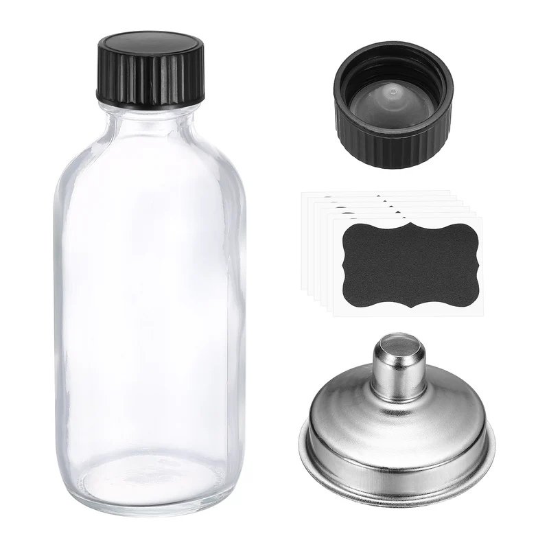 3oz/60ml Round Glass Bottles, White Sample Glass Bottle Empty Containers