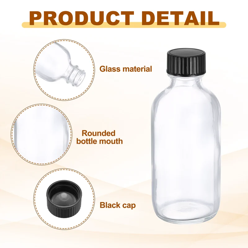 3oz/60ml Round Glass Bottles, White Sample Glass Bottle Empty Containers