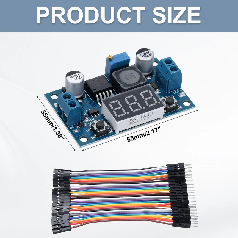 LM 2596 Voltage Down Power Module with LED Display Voltmeter Blue