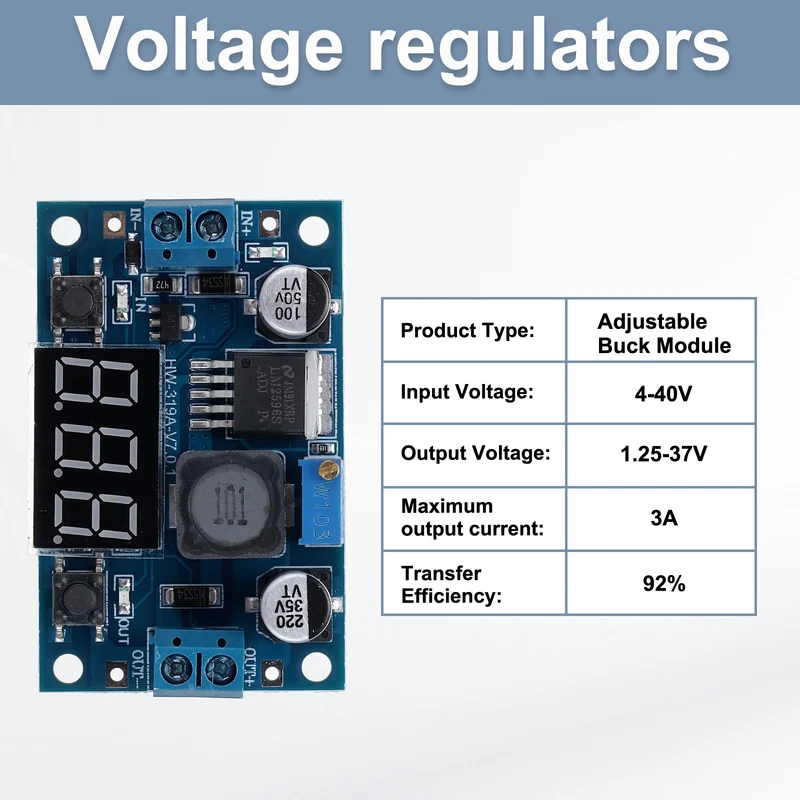 LM 2596 Voltage Down Power Module with LED Display Voltmeter Blue