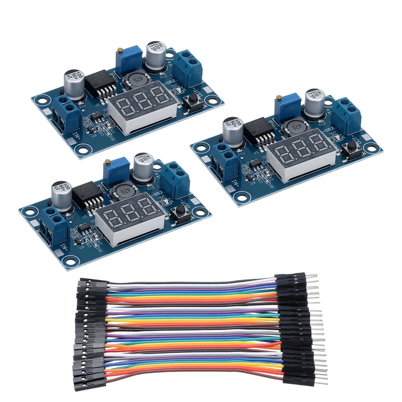 LM 2596 Voltage Down Power Module with LED Display Voltmeter 3Pcs