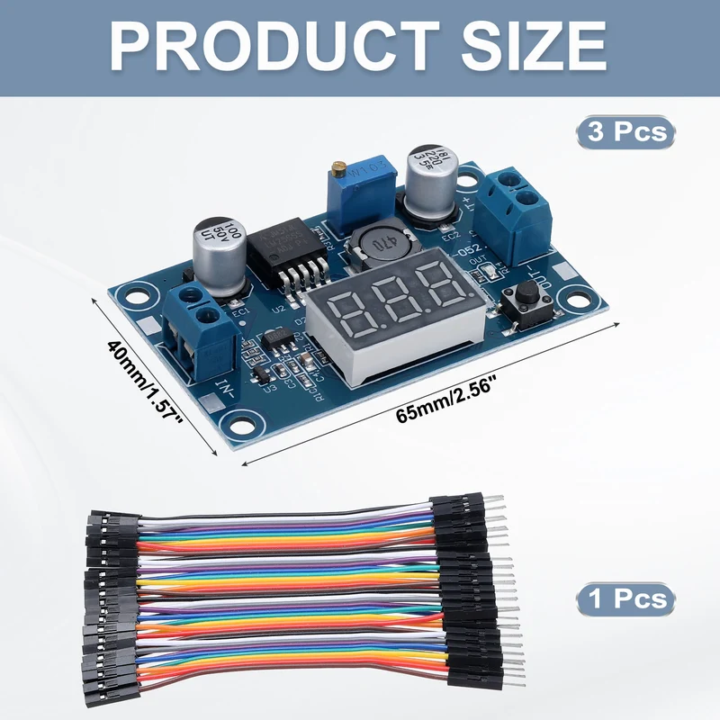 LM 2596 Voltage Down Power Module with LED Display Voltmeter 3Pcs