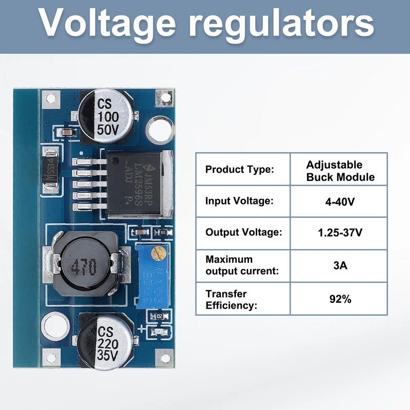 DC-DC Buck Converter Voltage Down Power Module LM 2596 4-40V to 1.25-37V