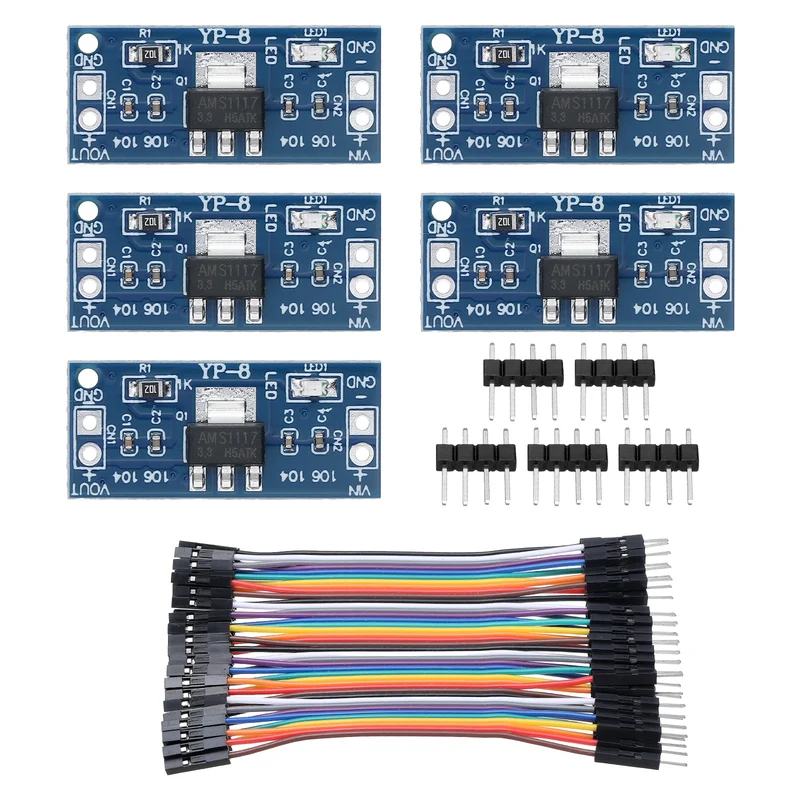 DC-DC Buck Converter Voltage Down Power Module AMS-1117 4.75-12V to 3.3V 5Pcs