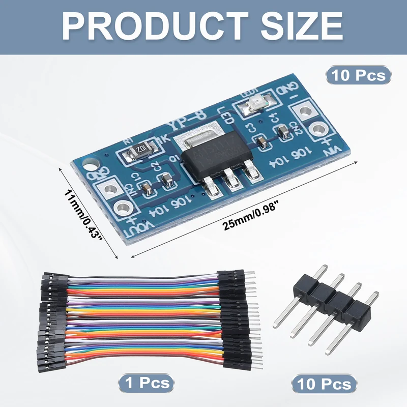 DC-DC Buck Converter Voltage Down Power Module AMS-1117 3-12V to 1.5V 10Pcs