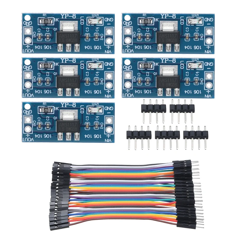 DC-DC Buck Converter Voltage Down Power Module AMS-1117 3-12V to 1.5V 5Pcs