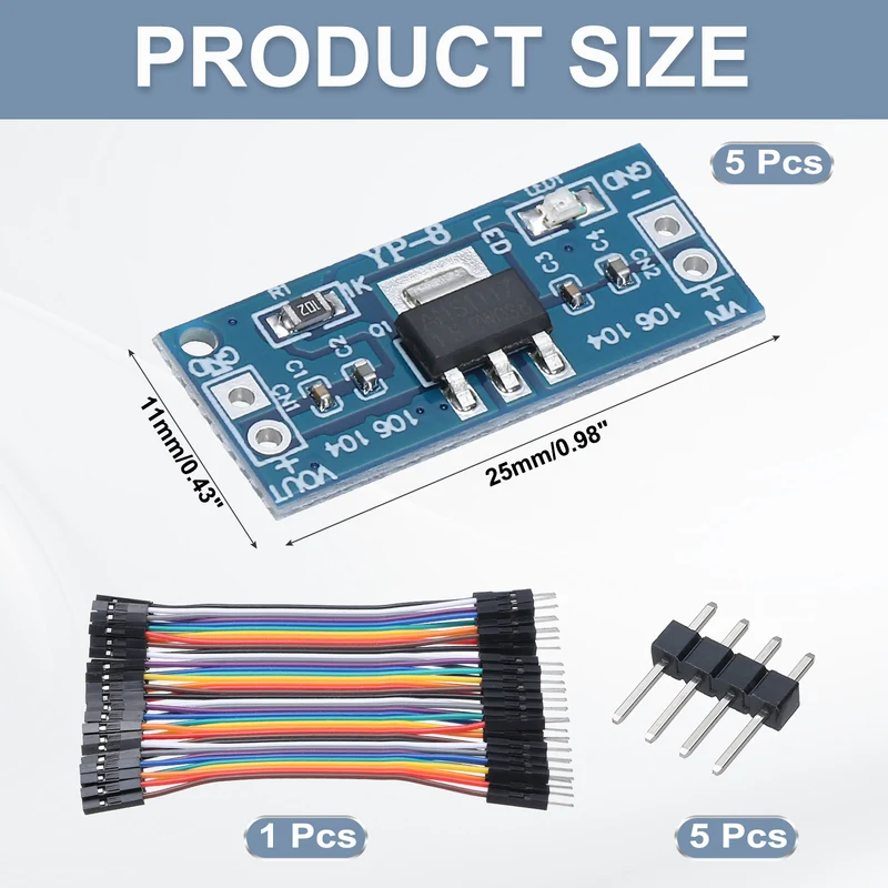 DC-DC Buck Converter Voltage Down Power Module AMS-1117 3-12V to 1.5V 5Pcs