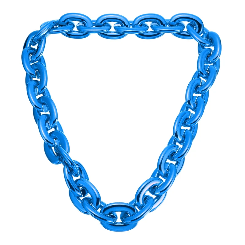 Plastic Hip Hop Chain Necklace 90cm 35" Men's Chunky Chain Blue