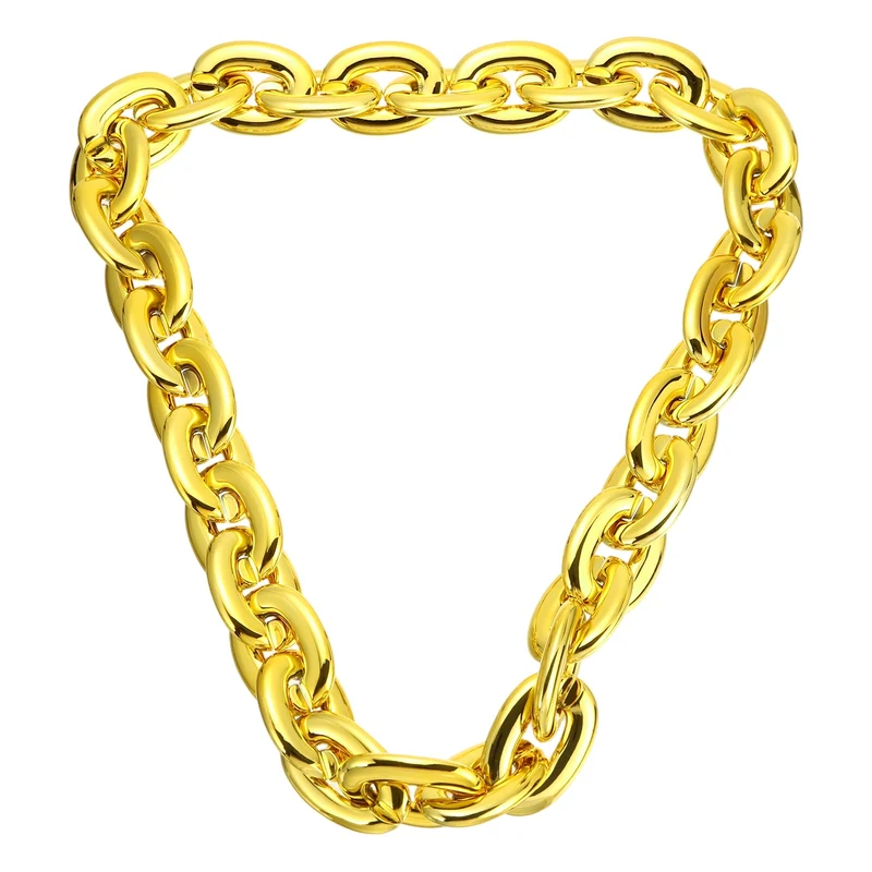 Plastic Hip Hop Chain Necklace 90cm 35" Men's Chunky Chain Golden