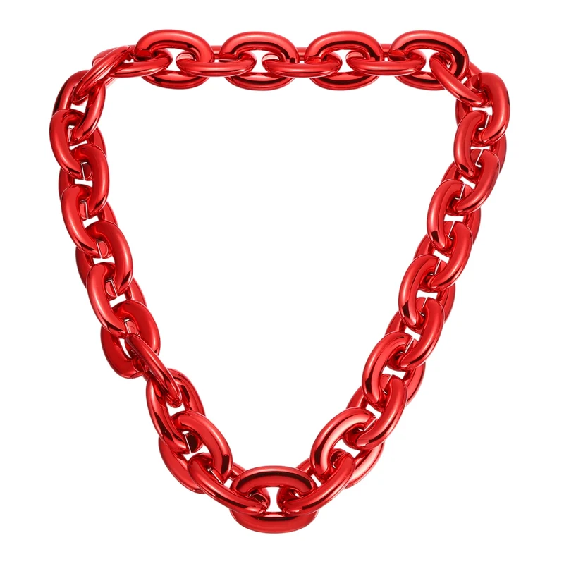 Plastic Hip Hop Chain Necklace 90cm 35" Men's Chunky Chain Red