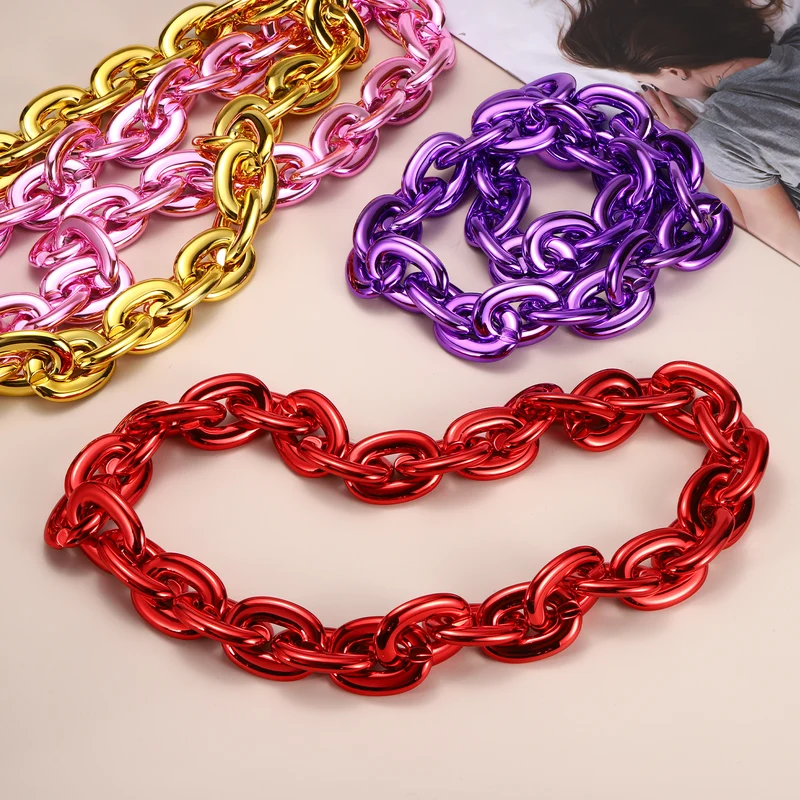 Plastic Hip Hop Chain Necklace 90cm 35" Men's Chunky Chain Black