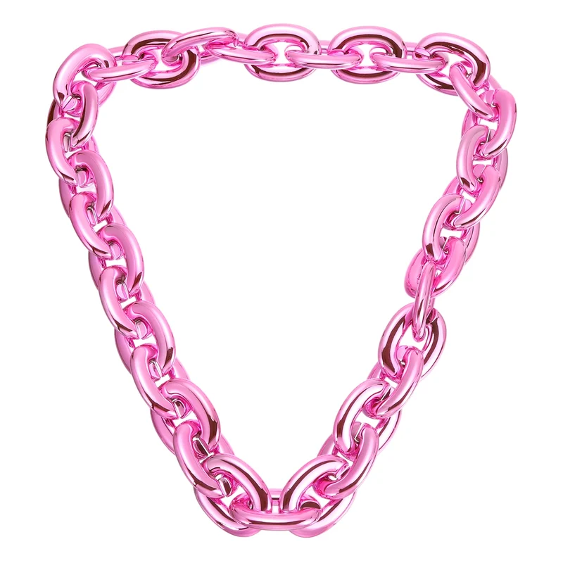 Plastic Hip Hop Chain Necklace 90cm 35" Men's Chunky Chain Pink