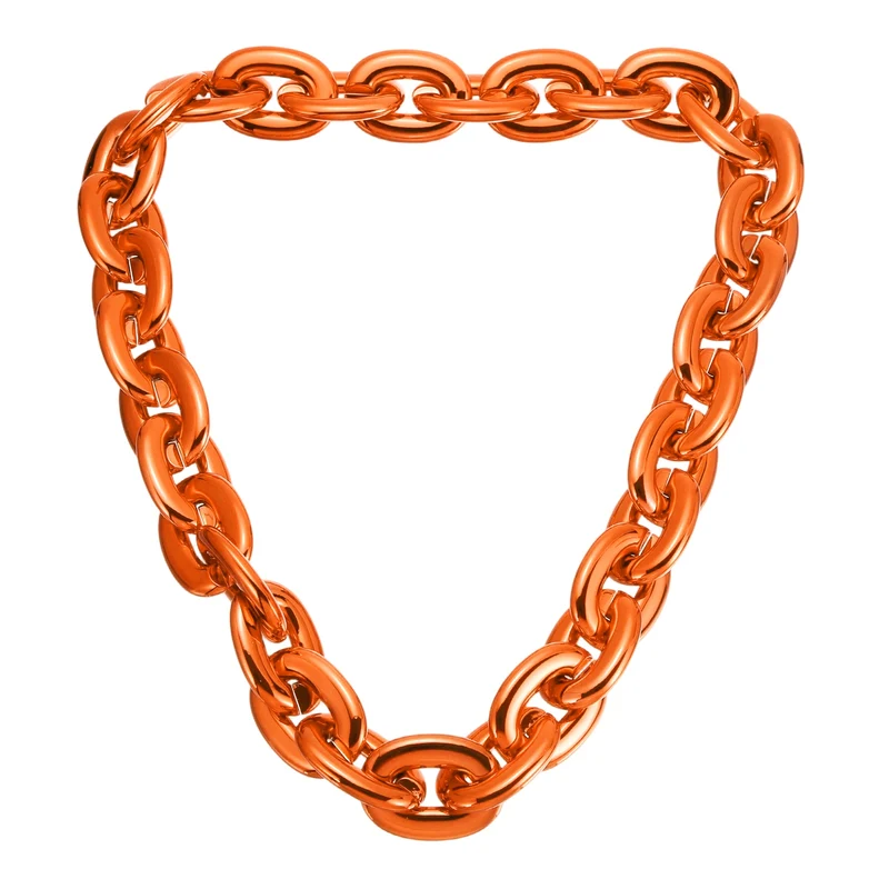 Plastic Hip Hop Chain Necklace 90cm 35" Men's Chunky Chain Orange