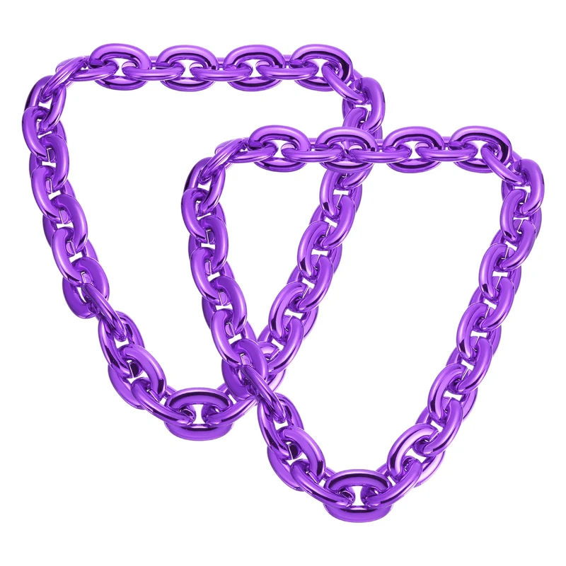 Plastic Hip Hop Chain Necklace 2Pcs 100cm 39" Men's Chunky Chain Purple