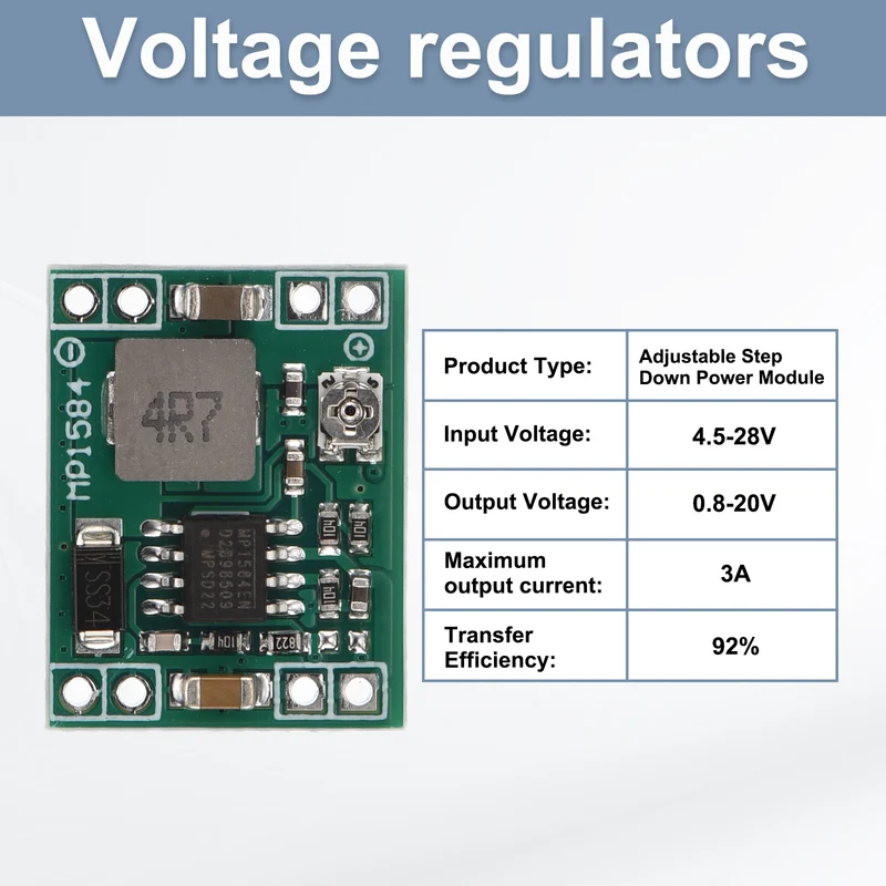 Buck Converter Step Down Power Module MP/1584EN 4.5-28V to 0.8-20V 3A 6 Pcs