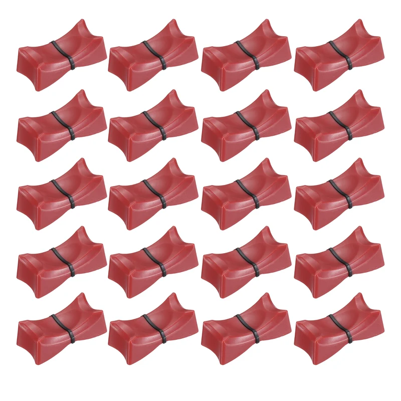 20Pcs Mixer Slider Fader Knobs Potentiometer Caps Fit Hole 1x8mm Red Black