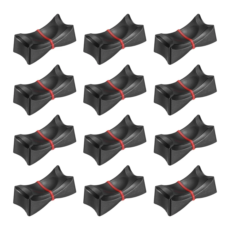 12Pcs Mixer Slider Fader Knobs Potentiometer Cap Fit Hole 1x8mm Black Red