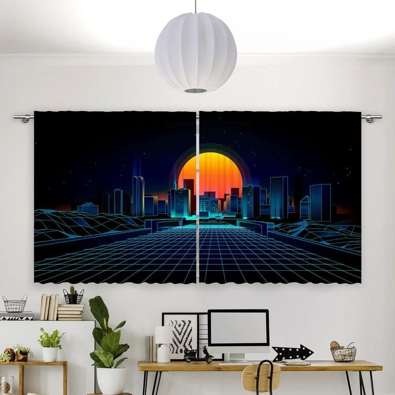 Vorhang Motiv 'Retro Sci Fi Background'