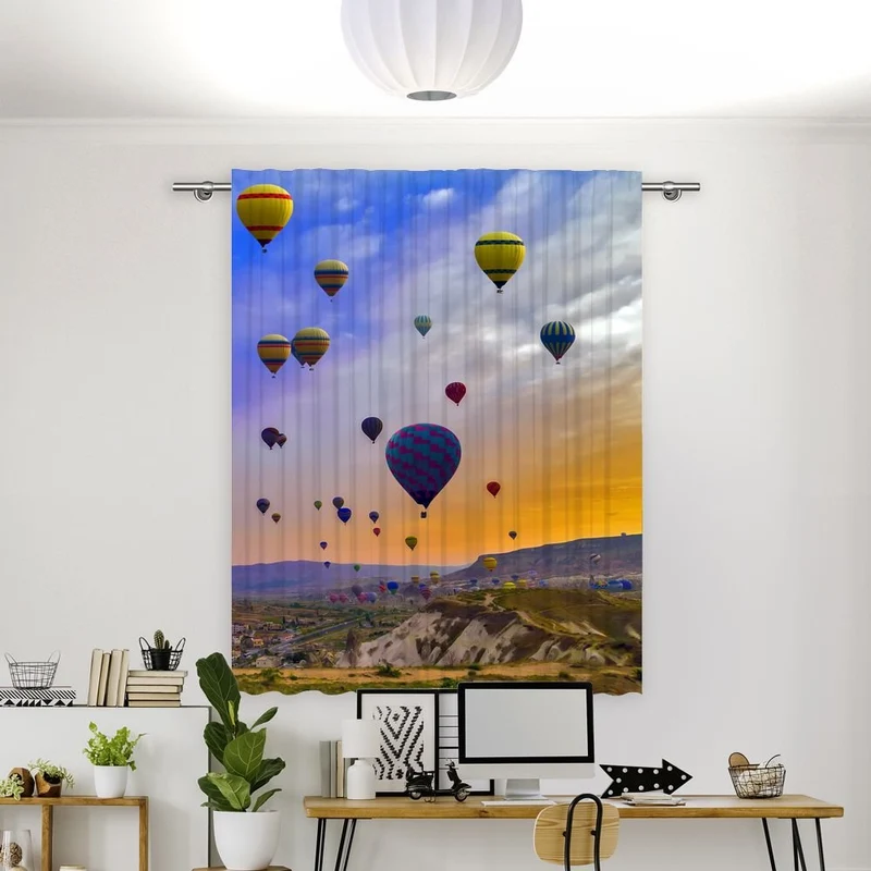 Vorhang Motiv 'Ballons Schoene Landschaft'