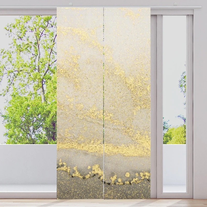 Schiebegardine Motiv "Gold beige abstrakt Marmor"