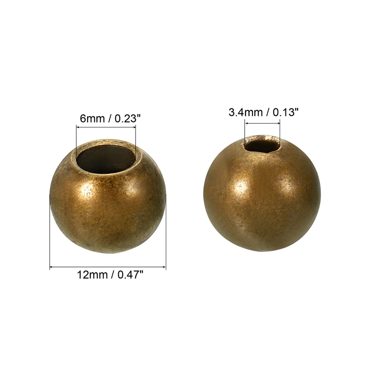 Pull Cord Tassels Window Blind Extender Chain Drop Knobs Ball Pull Ends Bronze, for Curtain Blinds Shades Light Ceiling Fan Pull Switch, Pack of 12