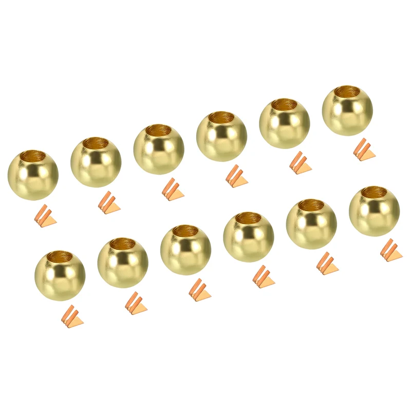 Pull Cord Tassels Window Blind Extender Chain Drop Knobs Ball Pull Ends Gold Tone, for Curtain Blinds Shades Light Ceiling Fan Pull Switch, Pack of 12