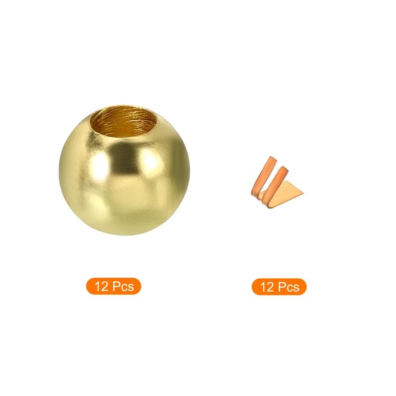 Pull Cord Tassels Window Blind Extender Chain Drop Knobs Ball Pull Ends Gold Tone, for Curtain Blinds Shades Light Ceiling Fan Pull Switch, Pack of 12