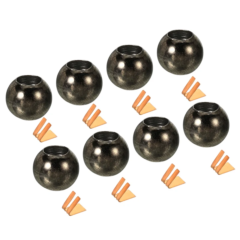 Pull Cord Tassels Window Blind Extender Chain Drop Knobs Ball Pull Ends Black, for Curtain Blinds Shades Light Ceiling Fan Pull Switch, Pack of 8
