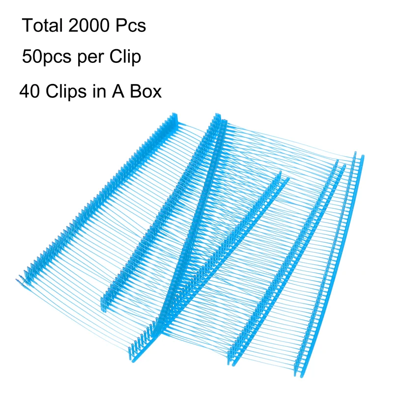 2000pcs 50mm Tagging Fasteners Clothing Tag Barbs Attachments Price Tag Sky Blue