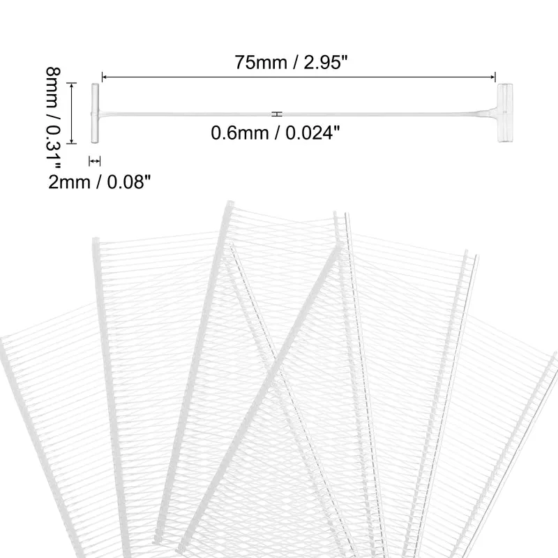 3000pcs 75mm Tag Pins Tagging Barbs Fasteners Tag Attachments for Clothes Clear