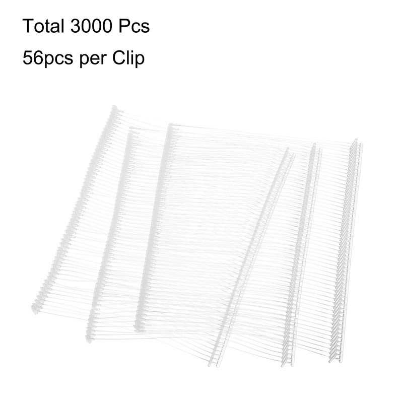 3000pcs 75mm Tag Pins Tagging Barbs Fasteners Tag Attachments for Clothes Clear