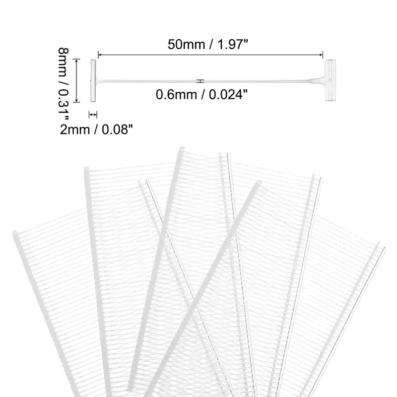 3000pcs 50mm Tag Pins Tagging Barbs Fasteners Tag Attachments for Clothes Clear
