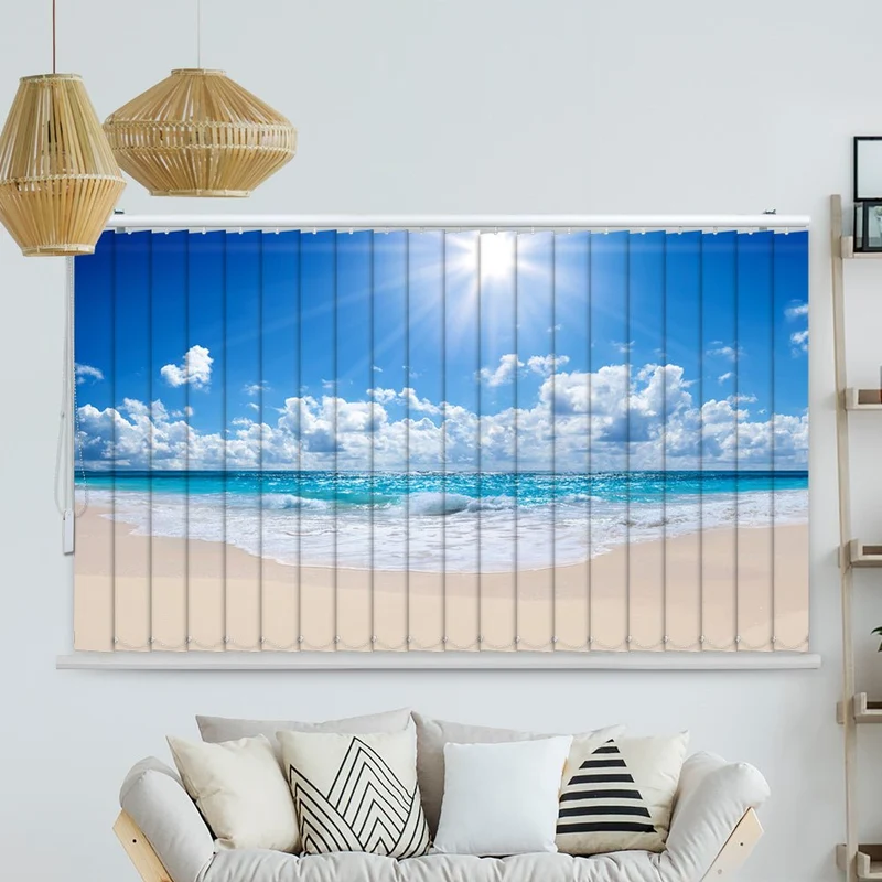 Lamellenvorhang Motiv "Strand Meer Sonne"