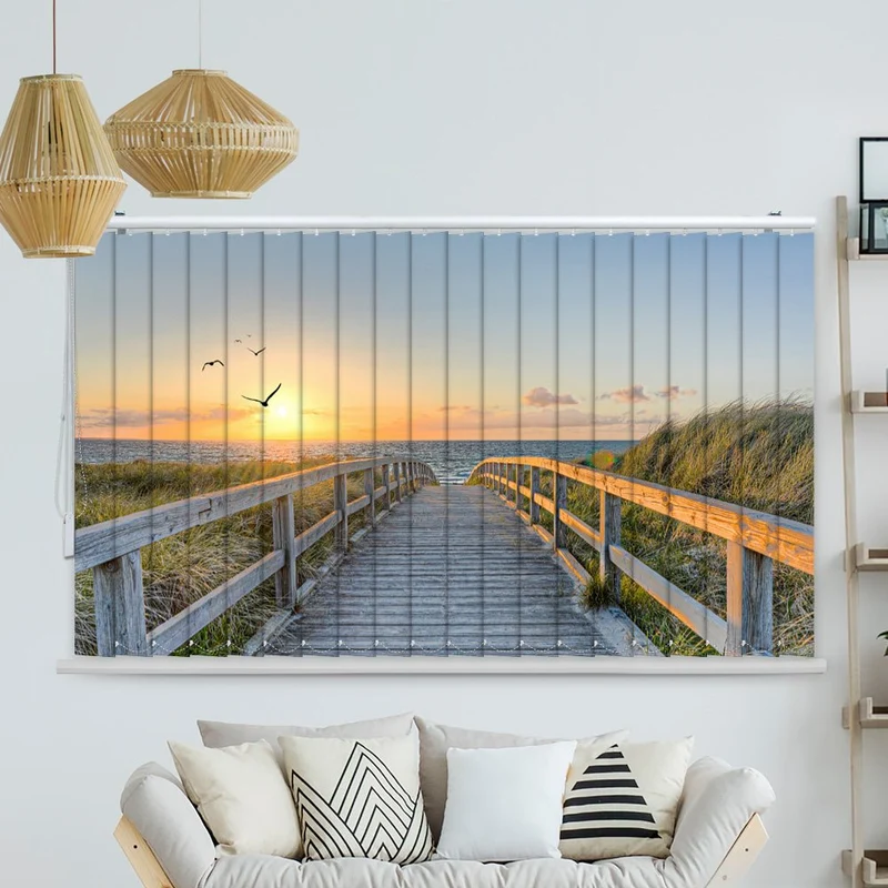 Lamellenvorhang Motiv "Usedom Steg Strand"
