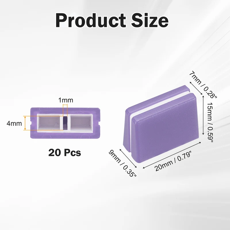 20Pcs Mixer Slider Fader Caps Universal Fader Knobs, Purple