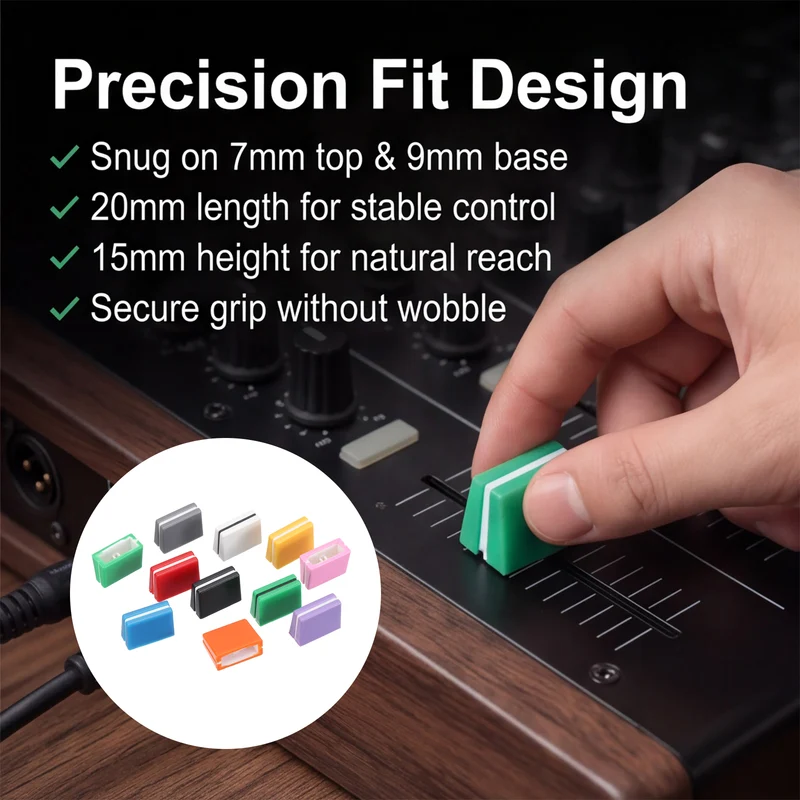 20Pcs Mixer Slider Fader Caps Universal Fader Knobs, Purple