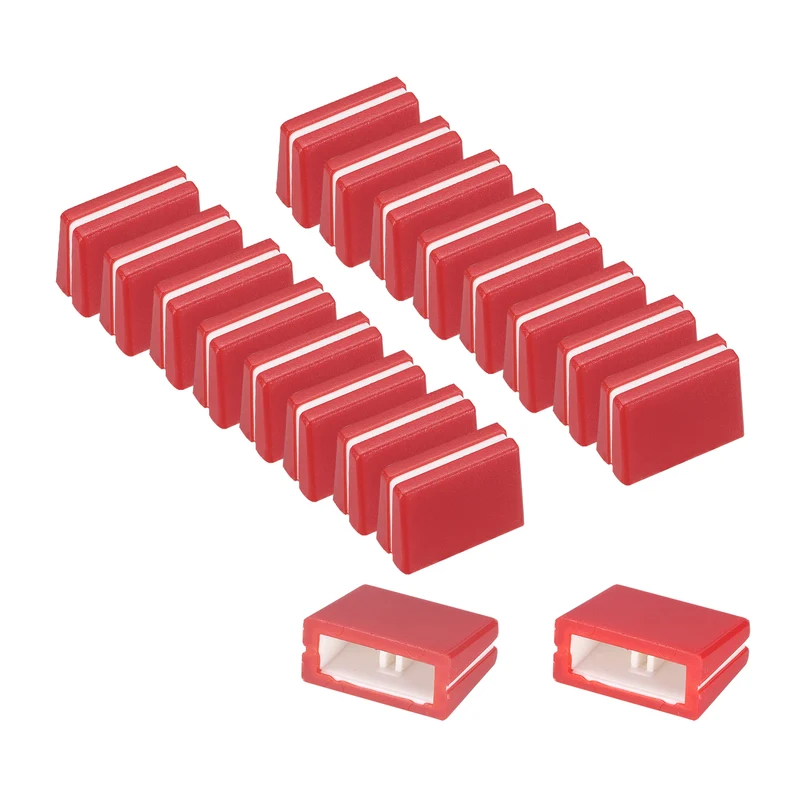 20Pcs Mixer Slider Fader Caps Universal Fader Knobs, Red