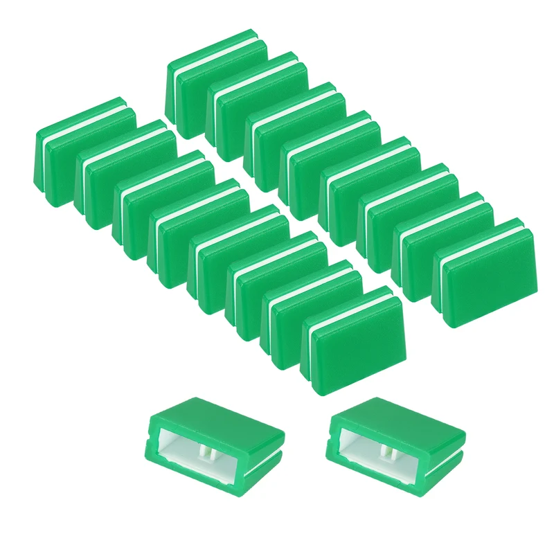 20Pcs Mixer Slider Fader Caps Universal Fader Knobs, Green/White