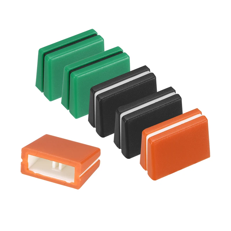 6Pcs Mixer Slider Fader Caps Universal Fader Knobs, Black/Orange