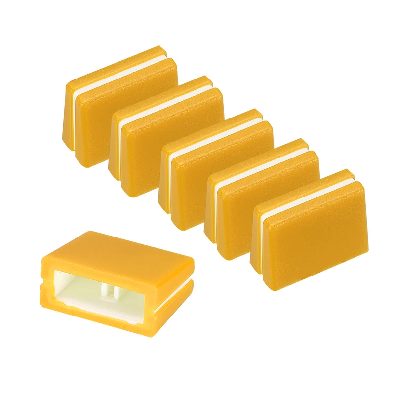 6Pcs Mixer Slider Fader Caps Universal Fader Knobs, Yellow