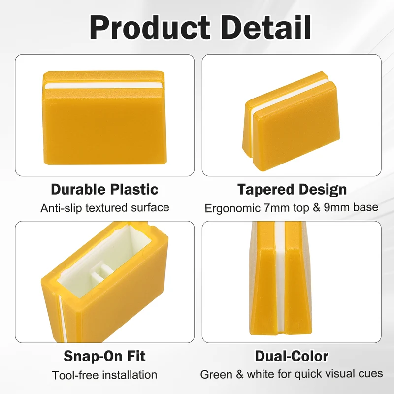 6Pcs Mixer Slider Fader Caps Universal Fader Knobs, Yellow