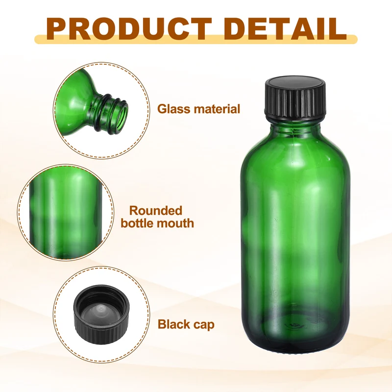 3oz/60ml Round Glass Bottles, Green Sample Glass Bottle Empty Containers
