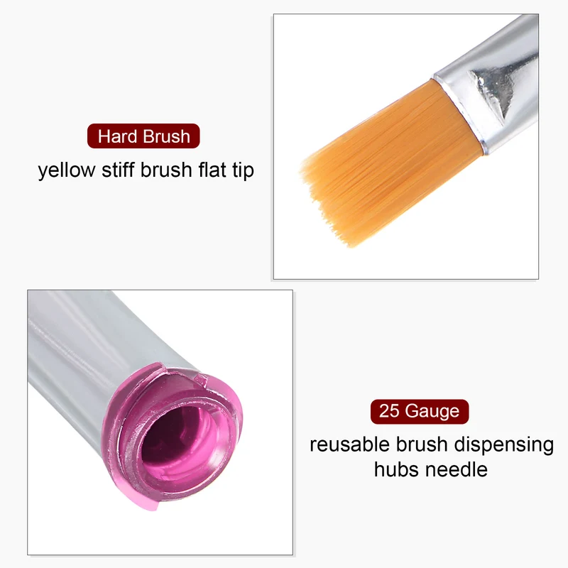 25G Brush Dispensing Tip 5mm Flat Needle Brush Tip 4mm ID for Dispensing Glue