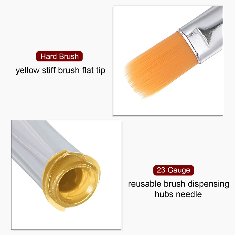 23G Brush Dispensing Tip 5mm Flat Needle Brush Tip 4mm ID for Dispensing Glue