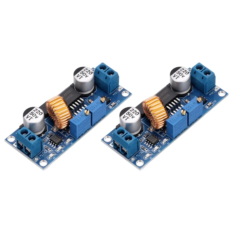 2Pcs 5A 5-32V to 1.25V-30V Step Down Power Module, Blue