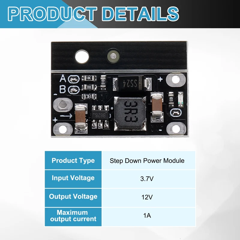10Pcs 3.7V to 12V 1A Boost Converter Voltage Regulator Adjustable