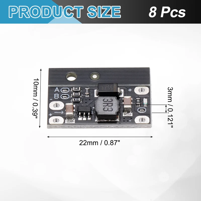 8Pcs 3.7V to 12V 1A Boost Converter Voltage Regulator Adjustable