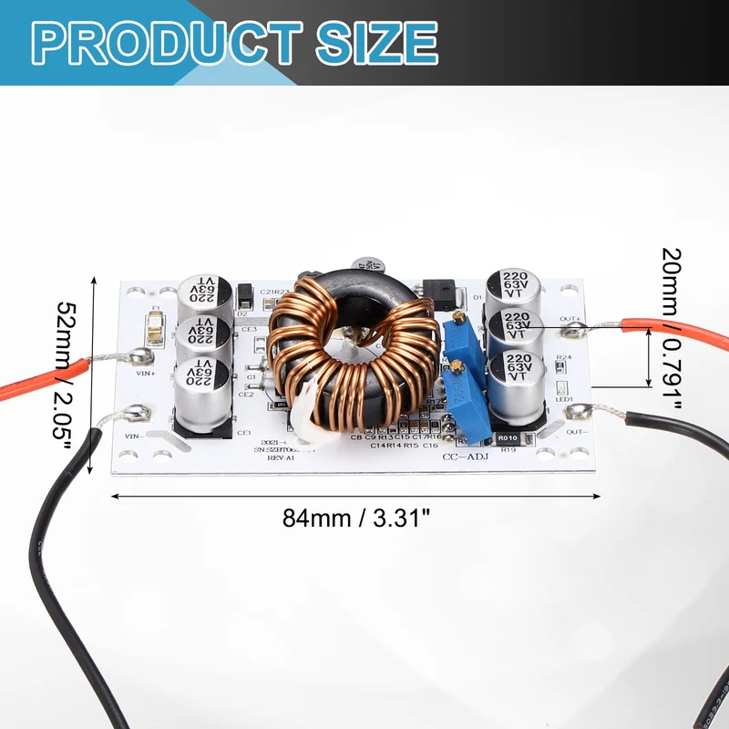 600W 10-60V to 12-60V 10A Boost Converter Voltage Regulator Adjustable