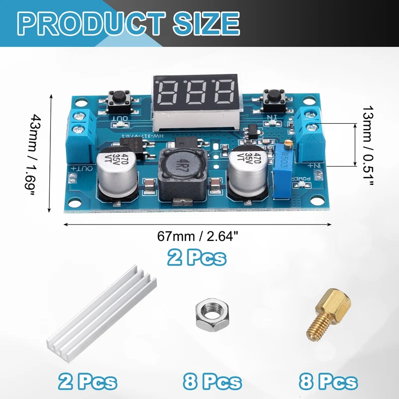2Pcs LTC1871 3-35V to 3.5-35V 9A Boost Converter Voltage Regulator Adjustable